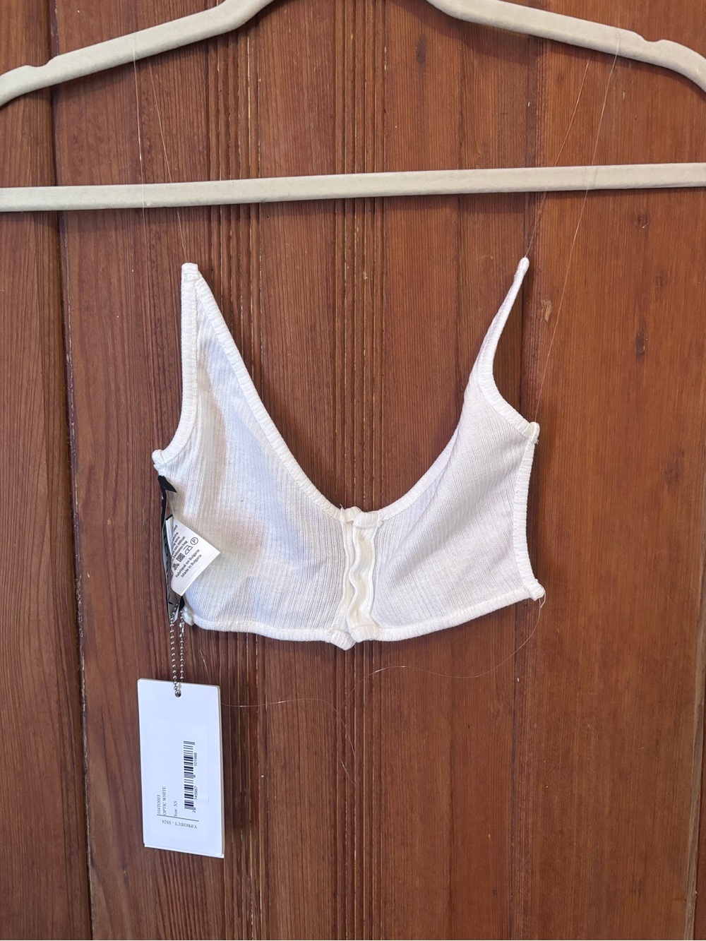 Y/Project Off-White Ribbed Button-Front Cropped Tank - Picture 2 of 3